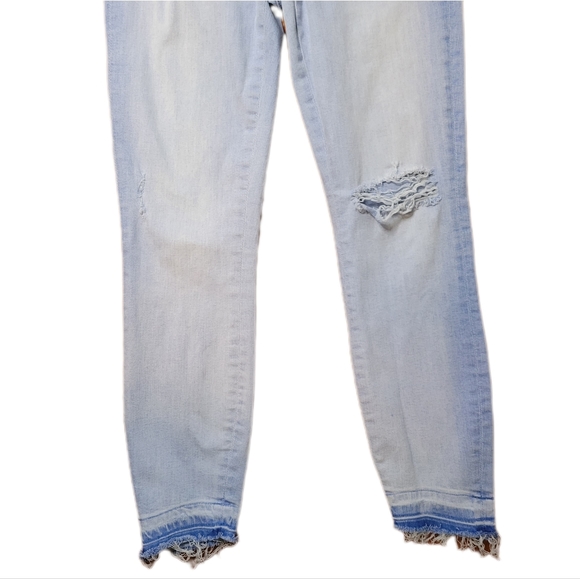 Tommy Hilfiger Denim White Washed Distressed Slim Jeans with Raw Hem Size 8 - Picture 4 of 11